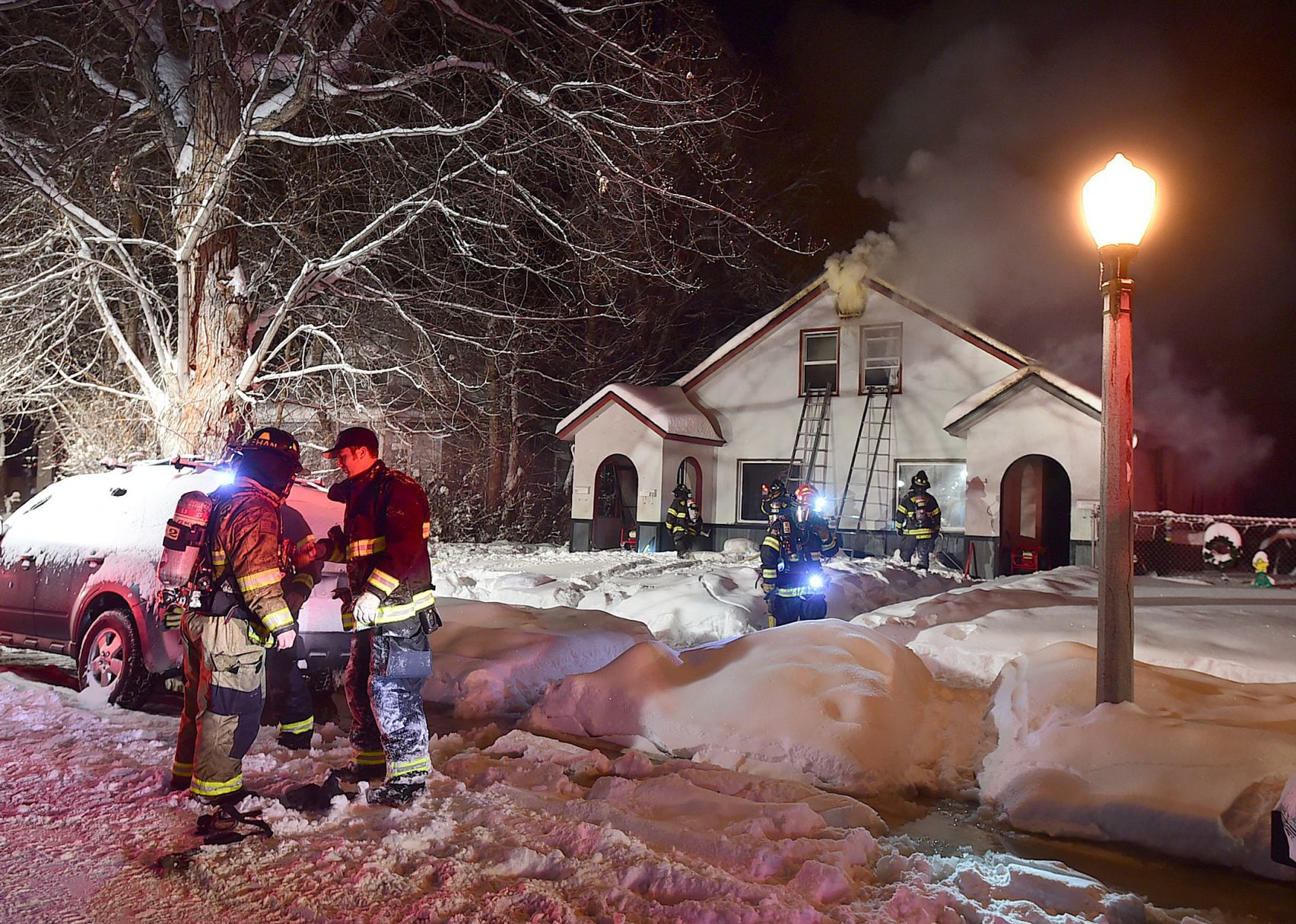 Avenue B fire street view